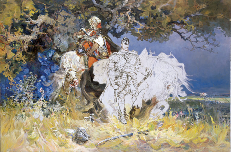 Тарас Бульба вбиває сина Андрія. 1950-ті. Полотно, олія